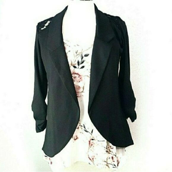 MOA MOA‎ Black Blazer with Lace Back Detail Women's Size S - Picture 8 of 8